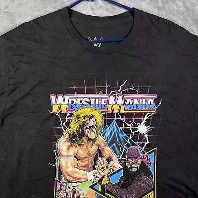 Wrestle Mania WWE VI 6 Macho Man Shirt Adult XL Black Graphic T-Shirt Wrestling • $14.98