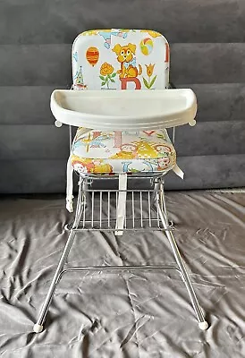 EUC Vintage Chrome & Vinyl Baby Feeding High Chair Circa 1950 1960 • $54.87