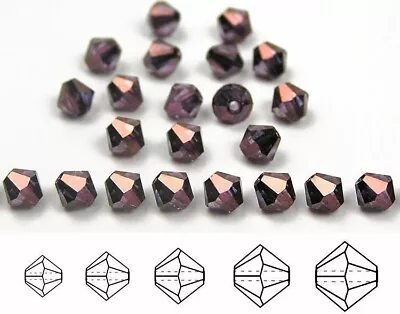 Czech Bicone Crystal Beads Crystal Bronze Luster Transparent Rondelle Diamond • $1.96