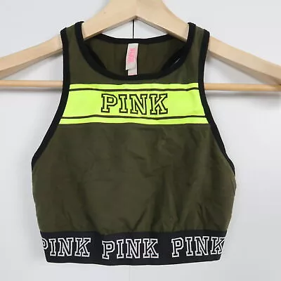 Vicoria's Secret Pink Womens Tank Top Size XS Green Logo Sleeveless Shirt • $6.29