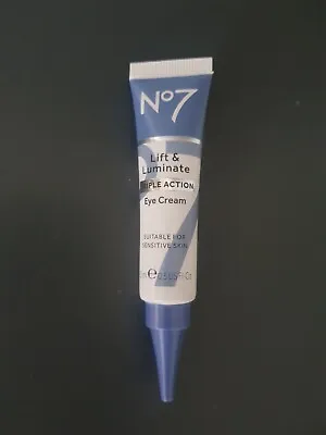 No7 Lift & Luminate Triple Action Eye Cream 15ml BRAND NEW • £7.99