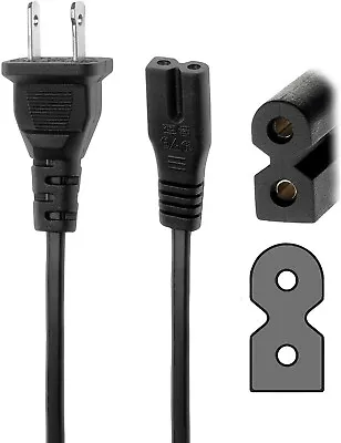 2 Prong Polarized Power Cord Cable For Vizio Insignia LED TV (Square/Round) • $11.99