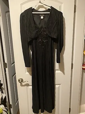 Vintage Sequin Black Dress W Bolero Jacket Size 12 • $30