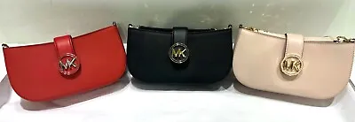 MICHAEL KORS Carmen Saffiano Leather Small Pouchette Clutch Shoulder Bag • $52.98