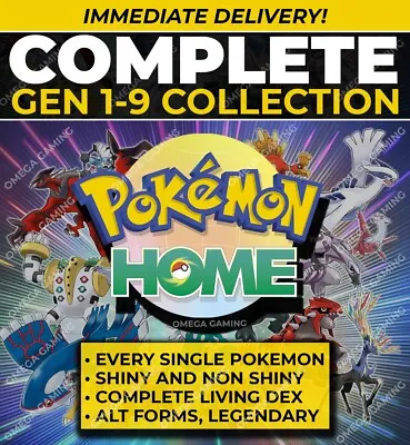 Pokemon Home COMPLETE Gen 1-9 Dex | Shiny + Non Shiny Living Pokedex | All Forms • $16.99