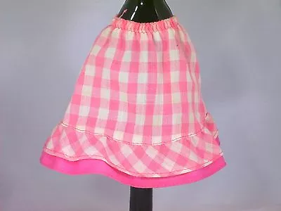 Vintage My First Barbie Clothes Skirt Only 80s Pink White Gingham Checked 1875 • $10.35