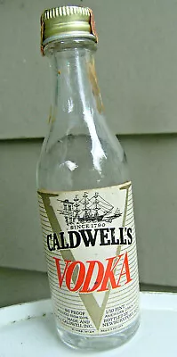 CALDWELL'S(RUM)  Vodka Minature Bottle(empty) 1/10 Pint. Newburyport Mass. 1955 • $4.99
