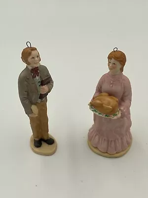 Vintage 1991 A Christmas Carol Porcelain Ornaments Mrs & Bob Cratchit- No Box • $11.99