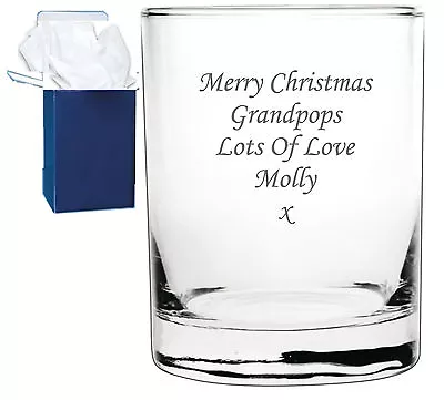 Personalised Engraved Whisky Glass Birthday Gifts 60th 65th 70th 80th 90th • £5.95