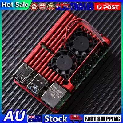 Aluminum Alloy Case With Dual Cooling Fan For Raspberry Pi 4 Model B (Red) • $15.06