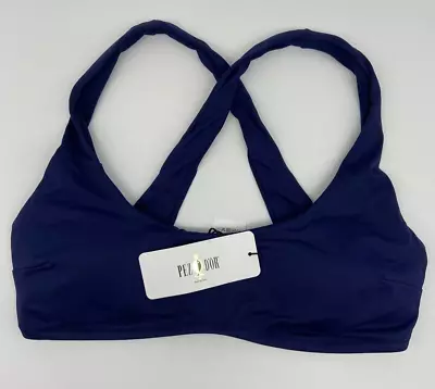 Pez’ D’or Maternity Bikini Top Women's Sz S Olivia Navy Racerback NWT • $15.40