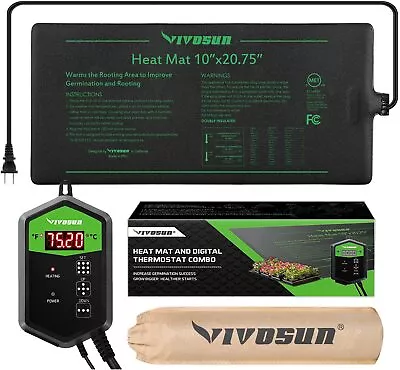 VIVOSUN 10''x20  Seedling Heat Mat With Thermostat Warmer Heating Pad For Plant • $39.99