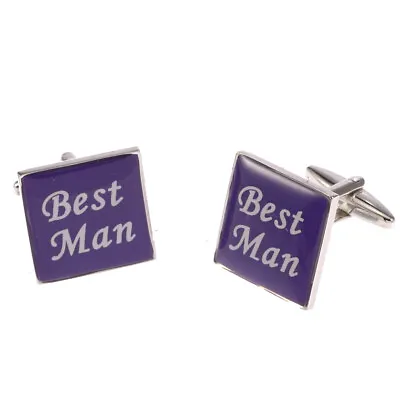 Purple Square Wedding Cufflinks Groom Best Man Usher Etc - Cuff Link Gift! • £3.14