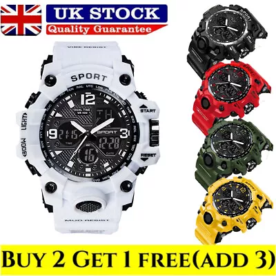 SMAEL Mens Waterproof Watch Sport Military Analog Quartz Digital Wrist Watches☑ • £9.99