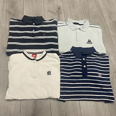 Mens Polo Shirt Bundle X4 Nautica Timberland Le Coq Sportif Vintage Medium • £14.95