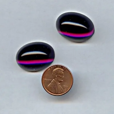 12 VINTAGE AMETHYST ACRYLIC 25x18mm. HIGH DOME OVAL CABOCHONS 7227 • $3.74