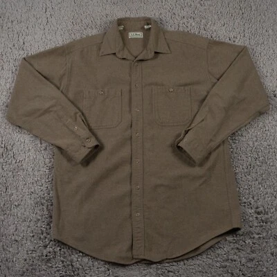 $19.95 • Buy Vintage L.L. Bean Chamois Cloth Shirt Men Size L Tall Khaki Beige Button Up USA