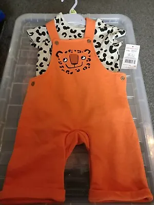 Toddler  Tiger  🐅 Dungaree Romper Suit Set  Age 12 To 18 Months  • £9.99
