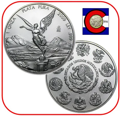 2009 Mexico Libertad 1 Oz BU Mexican Silver Coin In Plastic Capsule • $53.95