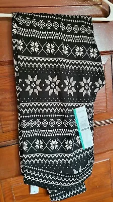 NWT Time And Tru Women's XL 16/18 Fairisle High Rise Fitted Sueded Leggings • £6.70