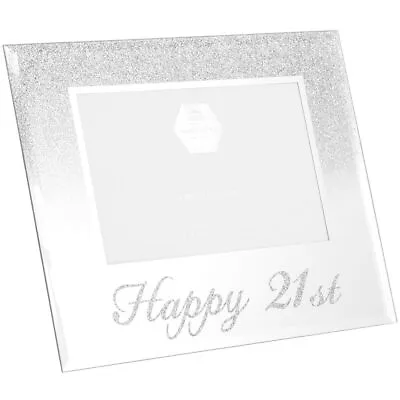 Happy 21st Silver Glitter Birthday Photo Frame Gift#LP41866 • £6.99