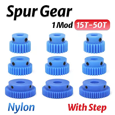 Spur Gear 1 Mod 15T-50T Blue Nylon Pinion Gear With Step Transmission Gear • $8.33