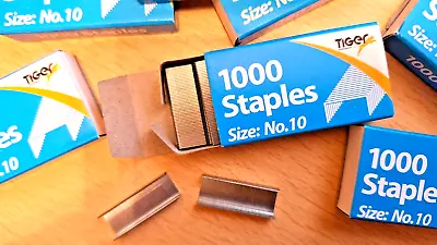 No. 10 Staples Box Of 1000 - Smaller Than 'standard' Staples Silver Coloured • £2.99