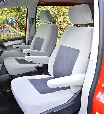 VW Transporter T5 T6 Kombi CAPTAIN SEATS Breathable Fabric Tailored Seat Covers • $789.55