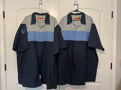 Lot Of 3 Red Kap Men Shirt 5XL Gray Blue SS Uniform Mechanic Dealership Honda • $48