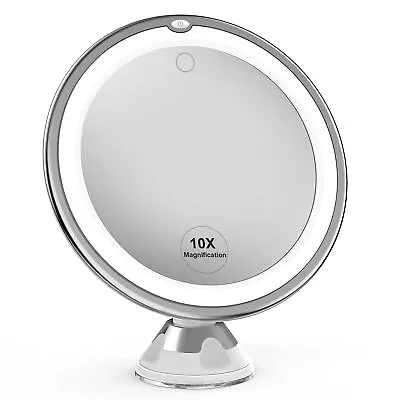 10x Magnifying Lighted Makeup Mirror With Touch Control Powerful Locking Suc... • $33.62