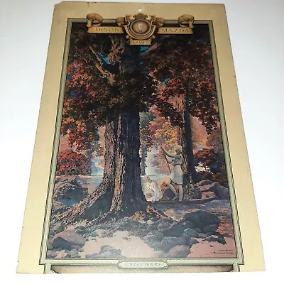 1929 MAXFIELD PARRISH  Golden Hours  12x8.5  Calendar Top Edison Mazda • $50