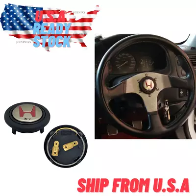 RED JDM Horn Button For Momo Steering Wheel For Honda Ready Stock Ship From US • $27.35