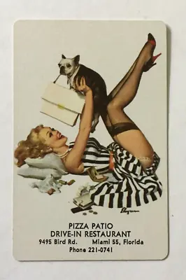 Vintage PIN-UP Sexy Woman W/ Dog Playing Card Advertising By G Elvgren • $1.99