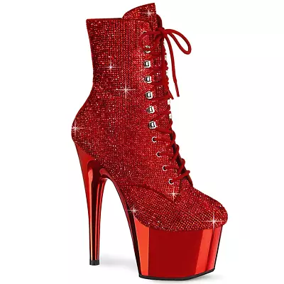 Pleaser Adore-1020CHRS Exotic Pole Dancer Stripper Sexy Red Platform Boots • $279