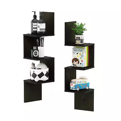 3 Tier Set Of 2 Wall Mount Floating Corner Square Shelf • $23.94