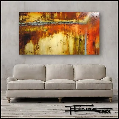 ABSTRACT PAINTING Modern CANVAS WALL ART Large Framed US ELOISExxx • $350