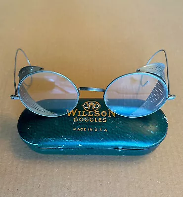 WILLSON GOGGLES. Steampunk Vintage Motorcycle Driving Glasses VG+ • $41.99