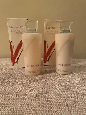 VALENTINO V LADIES EXQUISITE SHOWER GEL & BODY LOTION 200MLx2 MARKED BOXES- RARE • £38