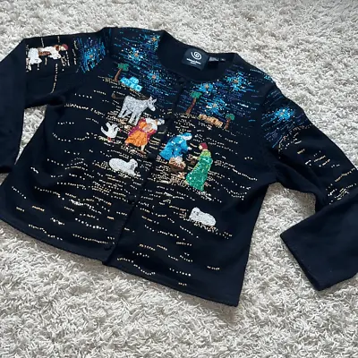 Vintage Michael Simon Nativity Christmas Sweater XL • $150