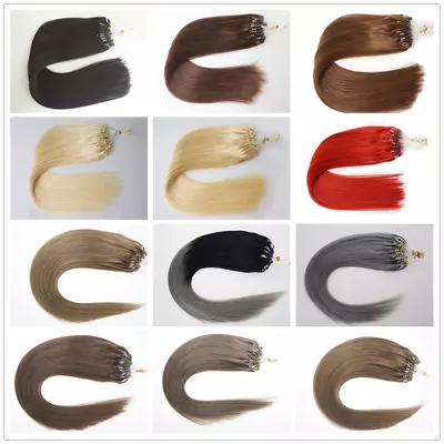 Micro Beads Link Hair Extensions Micro Ring Loop Real Human Hair Double Drawn 1g • $37.20