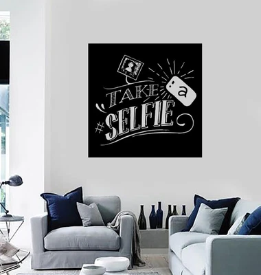 $69.99 • Buy Vinyl Wall Decal Phrase Take Selfie Blackboard Sign Decor (n1124)