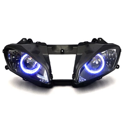 $329.99 • Buy Custom Headlight HID Light Blue Halo Angel Eyes For Yamaha YZF R6 2008-2014