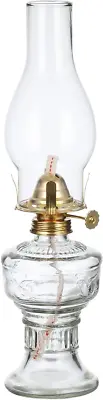 Oil Lamp Lantern 12.5'' Vintage Clear Glass Kerosene Lamp Chamber Oil Lamps For • $21.42
