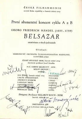 HELMUT KOCH Conductor  BELSHAZZAR Program Czech Phil Signed By Koch +  Soloists • £72.29