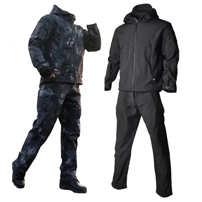 2022 Outdoor Waterproof SoftShell Tactical Jacket + Pant  Hunting  Hiking Suits  • $119.15