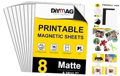DIYMAGcs Printable Magnetic Sheets 8.3x11.7inch Flexible Magnet 8P Matte • $19.05
