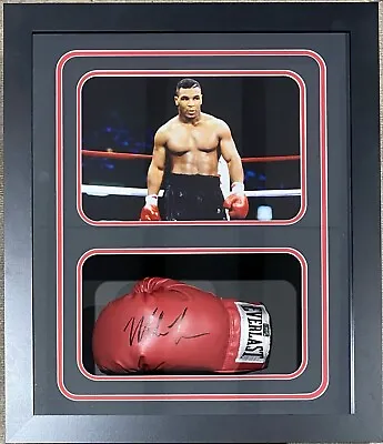 Mike Tyson Signed Glove Shadow Box Mike Tyson Hologram Authentic COR RED • $299.99