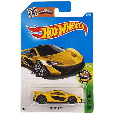 New Hot Wheels McLAREN P1 HW Exotics YELLOW F1 Super Fast  Car 71/250 10/10 2015 • $23