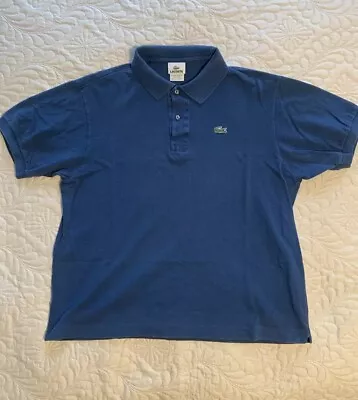 Vintage LACOSTE Alligator Polo Shirt Men’s 7 Blue Short Sleeve • $18