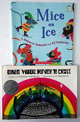 Ed Emberley Lot 2 PB: One Wide River To Cross Barbara &  Mice On Ice Rebecca • $5.50